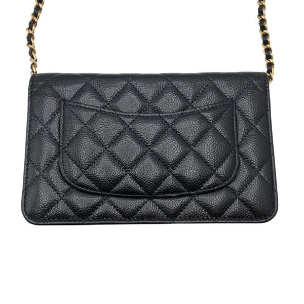 シャネル CHANEL マトラッセチェーンウォレット AP0250 ブラック×GD金具 牛革 キャビアスキン レディース ショルダーバッグ