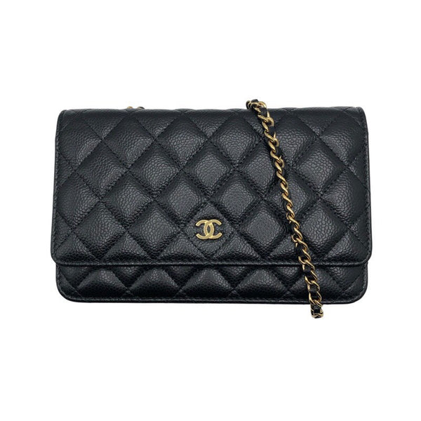 シャネル CHANEL マトラッセチェーンウォレット AP0250 ブラック×GD金具 牛革 キャビアスキン レディース ショルダーバッグ