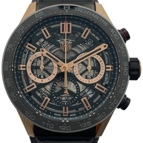タグ・ホイヤー TAG HEUER カレラ キャリバーホイヤー02 クロノグラフ CBG2050.FC6426 ブラック PG/SS メンズ 腕時計