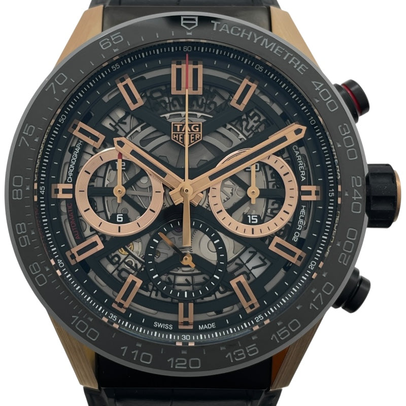 タグ・ホイヤー TAG HEUER カレラ キャリバーホイヤー02 クロノグラフ CBG2050.FC6426 ブラック PG/SS メンズ 腕時計