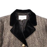 グッチ GUCCI パールロゴボタンツイードコート 516422 グレー ウール レディース その他アウター