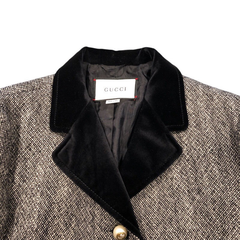 グッチ GUCCI パールロゴボタンツイードコート 516422 グレー ウール レディース その他アウター