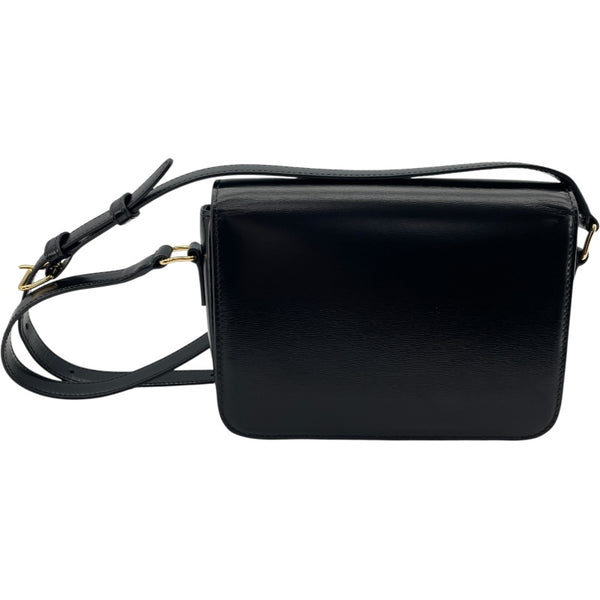 セリーヌ CELINE ティーントリオンフバッグ 188423 ブラック GD金具 シャイニーカーフ レディース ショルダーバッグ