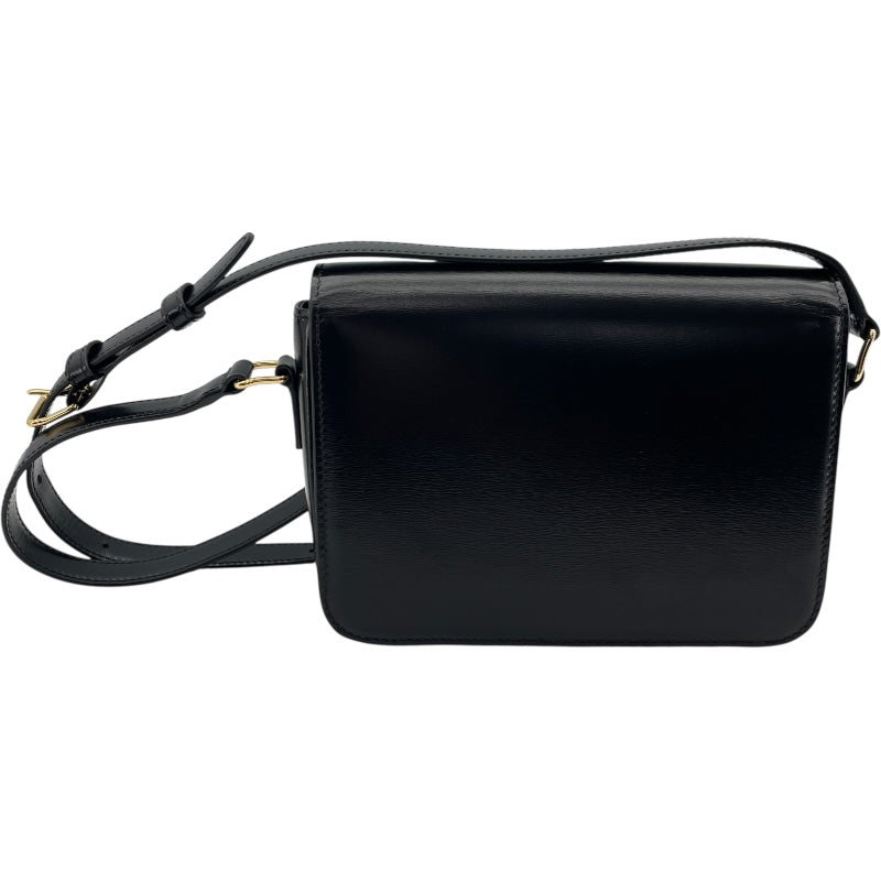 セリーヌ CELINE ティーントリオンフバッグ 188423 ブラック GD金具 シャイニーカーフ レディース ショルダーバッグ