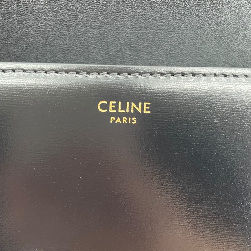 セリーヌ CELINE ティーントリオンフバッグ 188423 ブラック GD金具 シャイニーカーフ レディース ショルダーバッグ