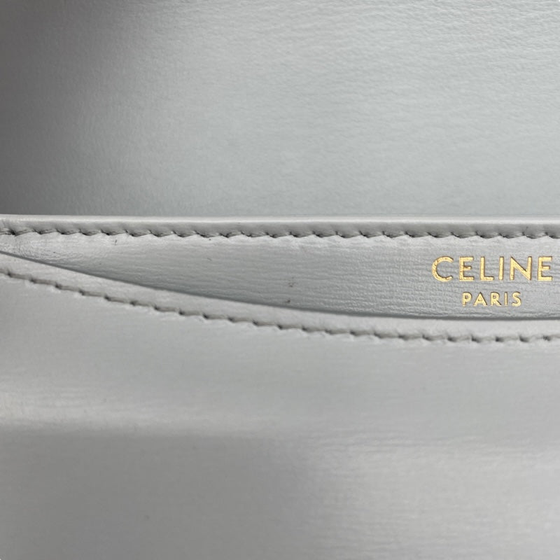 セリーヌ CELINE ティーンプザスクレア 110973 ライトブルー GD金具 シャイニーカーフ レディース ショルダーバッグ