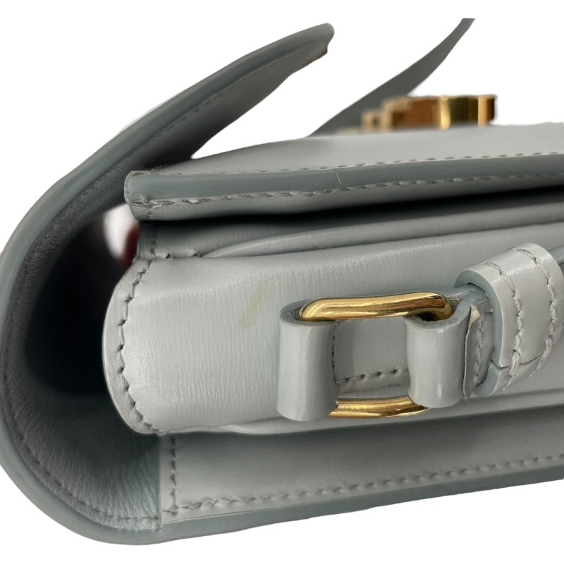 セリーヌ CELINE ティーンプザスクレア 110973 ライトブルー GD金具 シャイニーカーフ レディース ショルダーバッグ