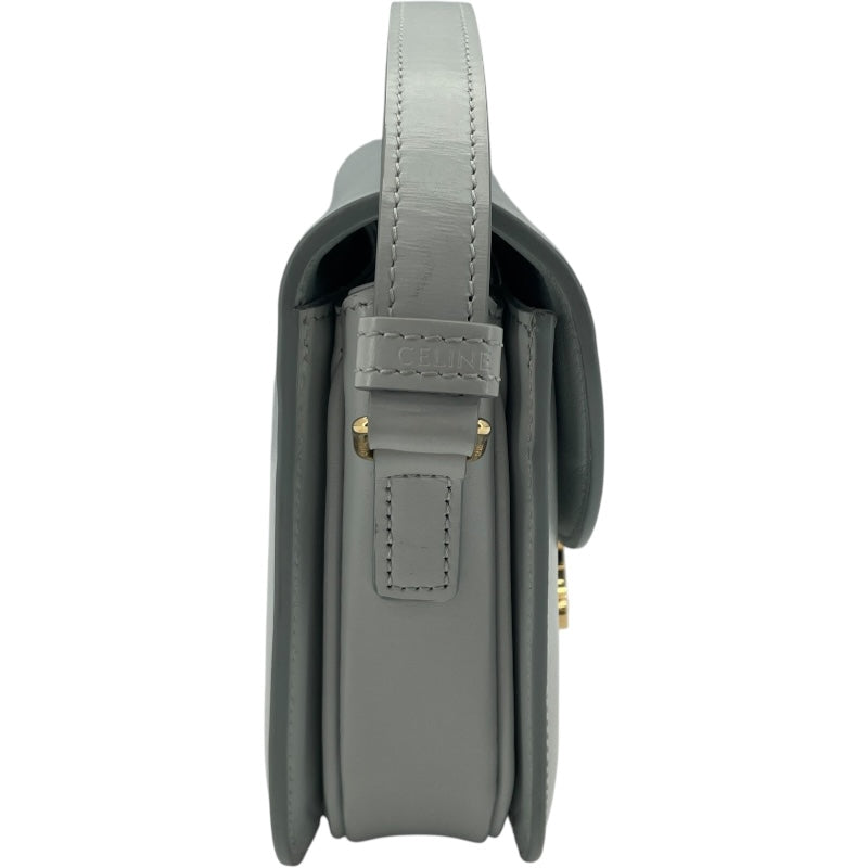 セリーヌ CELINE ティーンプザスクレア 110973 ライトブルー GD金具 シャイニーカーフ レディース ショルダーバッグ