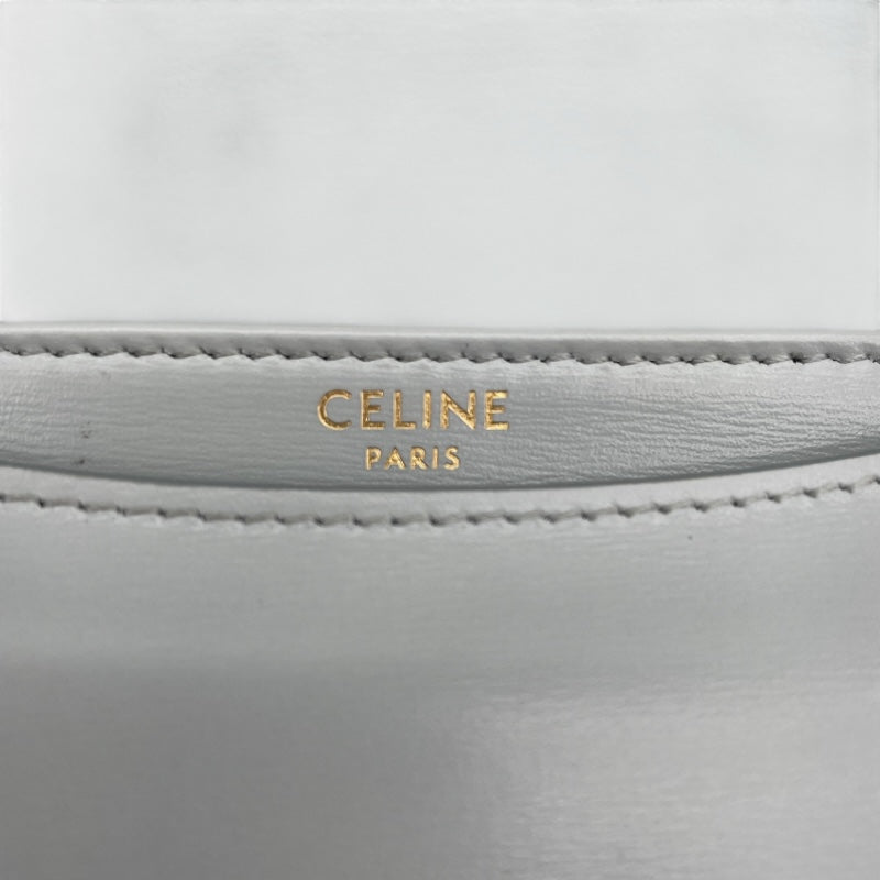 セリーヌ CELINE ティーンプザスクレア 110973 ライトブルー GD金具 シャイニーカーフ レディース ショルダーバッグ
