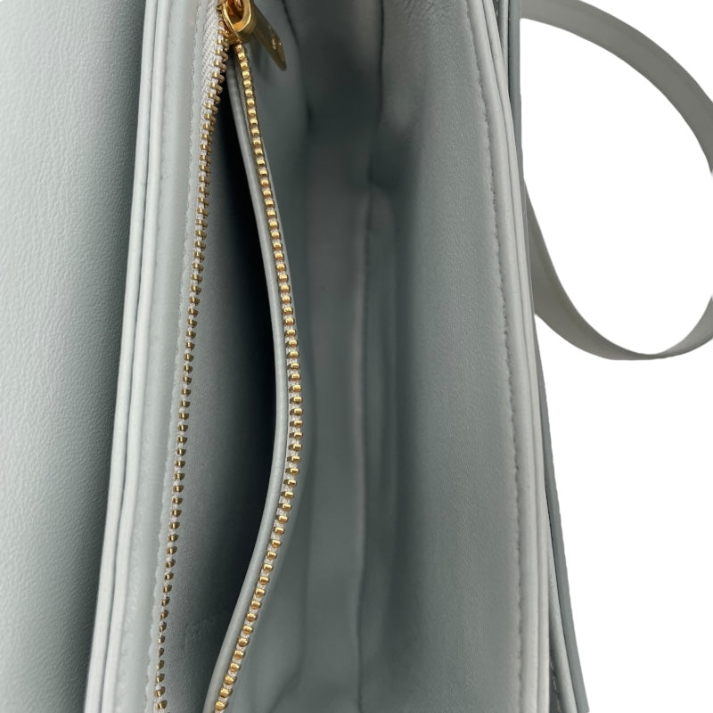 セリーヌ CELINE ティーンプザスクレア 110973 ライトブルー GD金具 シャイニーカーフ レディース ショルダーバッグ