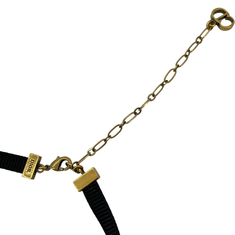 クリスチャン・ディオール Christian Dior JA DIORチョーカー ブラック メタル アクセサリー