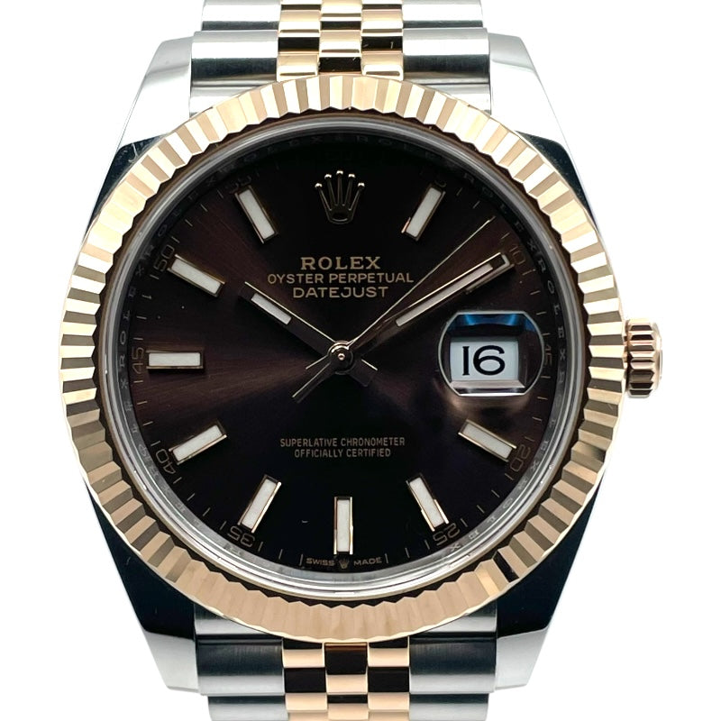 ロレックス ROLEX デイトジャスト 41 チョコ 126331 チョコレートブラウン PG/SS 自動巻き メンズ 腕時計