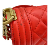 シャネル CHANEL ボーイシャネル25 A67086 23番台 ルージュ系 GD金具 ラムスキン レディース ショルダーバッグ
