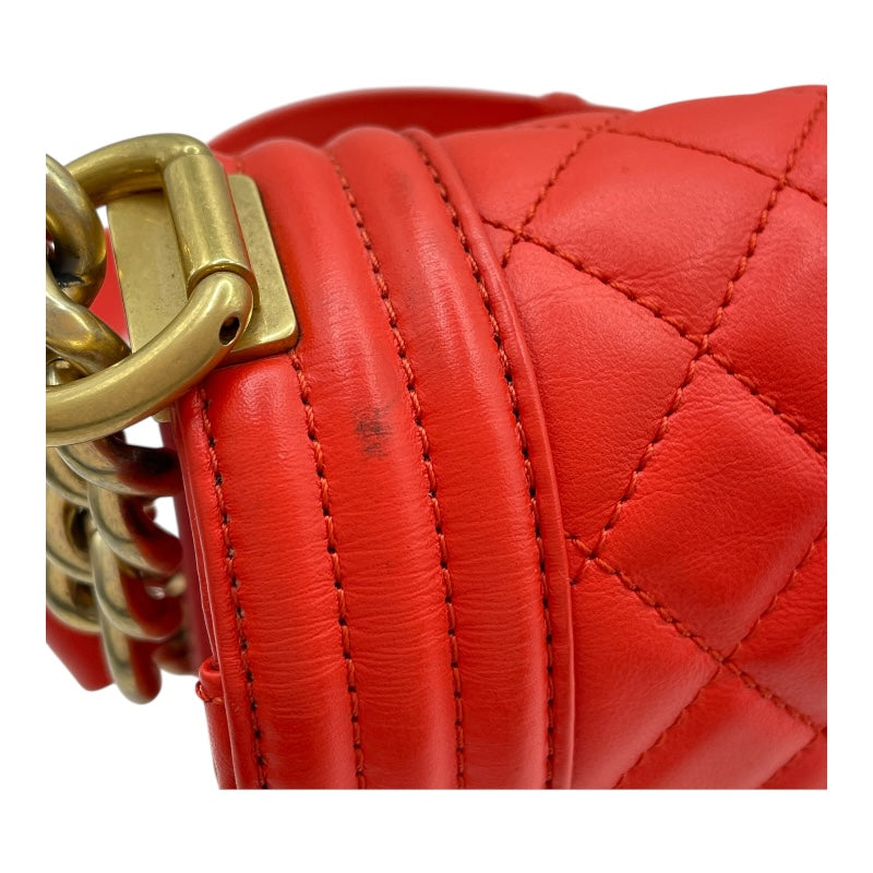 シャネル CHANEL ボーイシャネル25 A67086 23番台 ルージュ系 GD金具 ラムスキン レディース ショルダーバッグ
