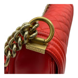 シャネル CHANEL ボーイシャネル25 A67086 23番台 ルージュ系 GD金具 ラムスキン レディース ショルダーバッグ