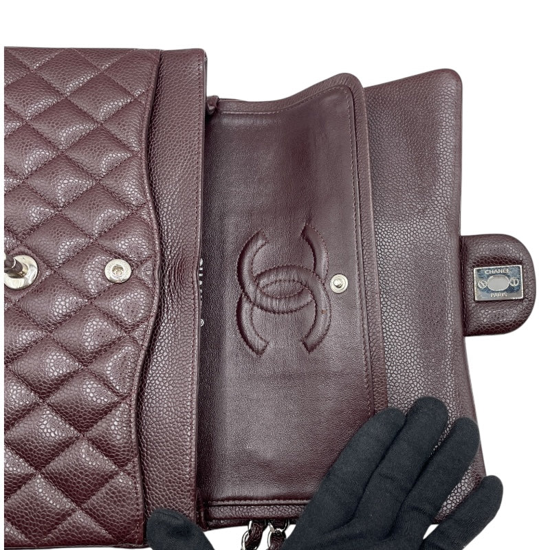 シャネル CHANEL マトラッセ25 A01112 20番台 ボルドー SV金具 キャビアスキン レディース ショルダーバッグ