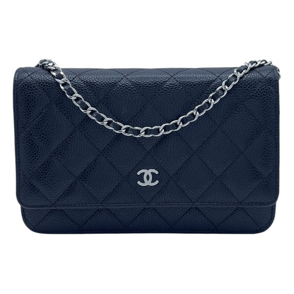 シャネル CHANEL マトラッセチェーンウォレット AP0250 ブラック SV金具 キャビアスキン レディース ウォレットチェーン