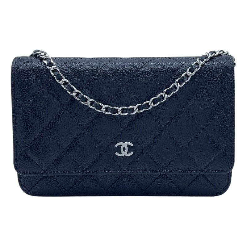 シャネル CHANEL マトラッセチェーンウォレット AP0250 ブラック SV金具 キャビアスキン レディース ウォレットチェーン