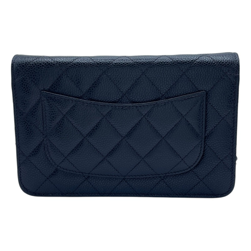 シャネル CHANEL マトラッセチェーンウォレット AP0250 ブラック SV金具 キャビアスキン レディース ウォレットチェーン