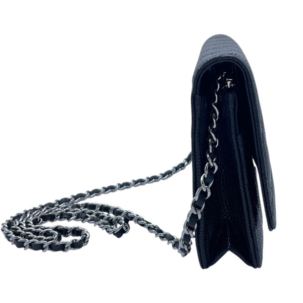 シャネル CHANEL マトラッセチェーンウォレット AP0250 ブラック SV金具 キャビアスキン レディース ウォレットチェーン