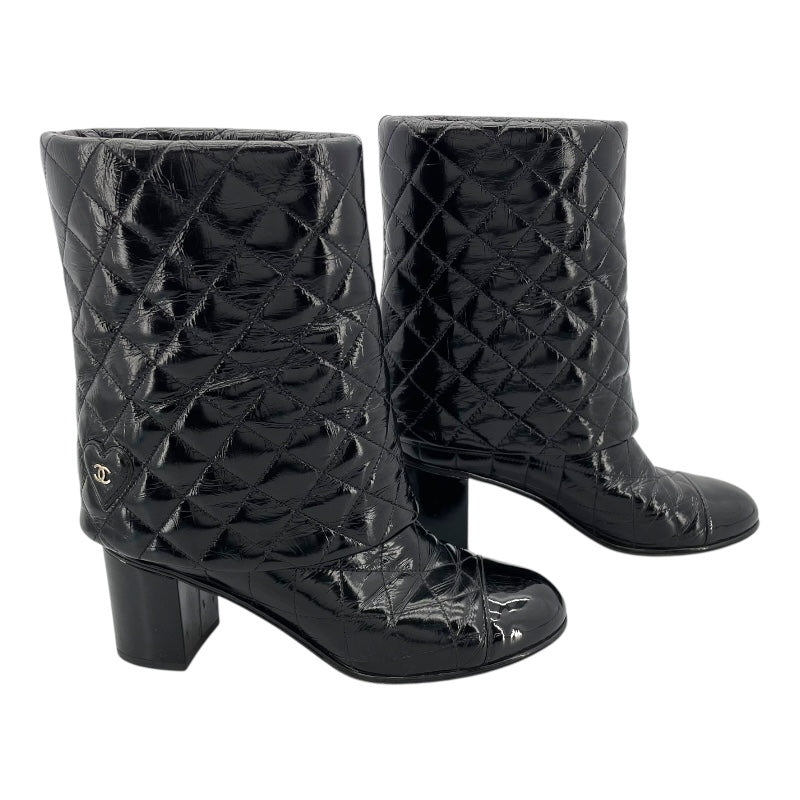 シャネル CHANEL ココマークキルティングブーツ G33209 ブラック