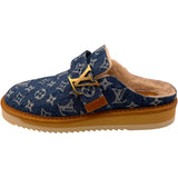 ルイ・ヴィトン LOUIS VUITTON LVコージーライン モノグラムミュールサンダル BM0230 ブルー デニム メンズ サンダル