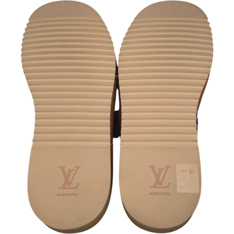 ルイ・ヴィトン LOUIS VUITTON LVコージーライン モノグラムミュールサンダル BM0230 ブルー デニム メンズ サンダル