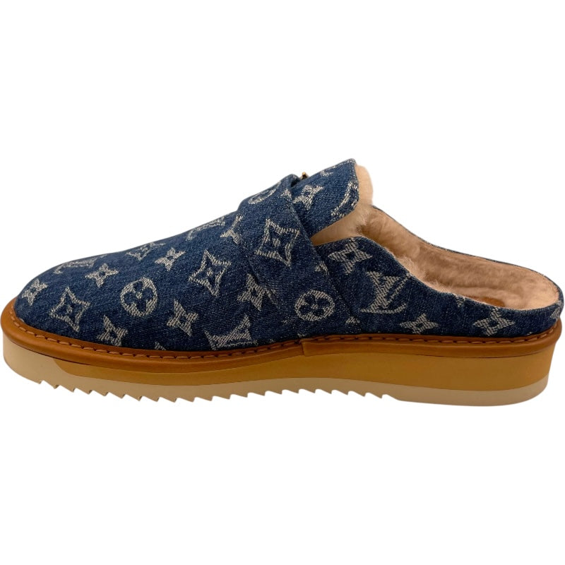 ルイ・ヴィトン LOUIS VUITTON LVコージーライン モノグラムミュールサンダル BM0230 ブルー デニム メンズ サンダル