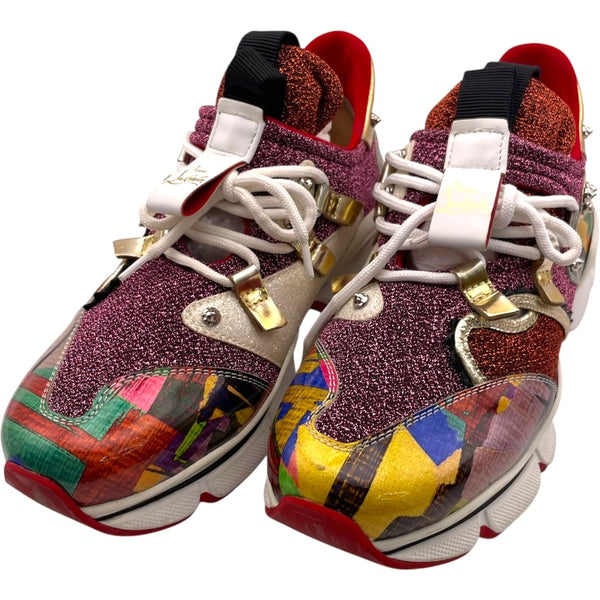 クリスチャン・ルブタン Christian louboutin RED RUNNERスニーカー マルチカラー エナメル メンズ スニーカー