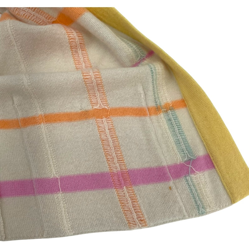 シャネル CHANEL チェック柄ニットカーディガン P12382 アイボリー カシミア レディース カーディガン