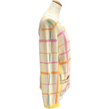 シャネル CHANEL チェック柄ニットカーディガン P12382 アイボリー カシミア レディース カーディガン