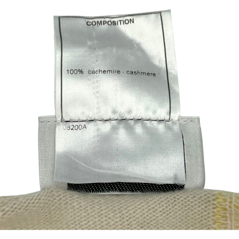 シャネル CHANEL チェック柄ニットカーディガン P12382 アイボリー カシミア レディース カーディガン