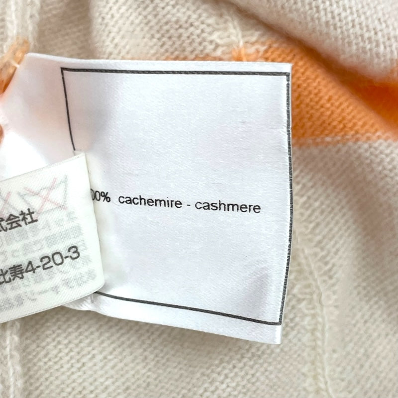 シャネル CHANEL チェック柄ニットカーディガン P12382 アイボリー カシミア レディース カーディガン