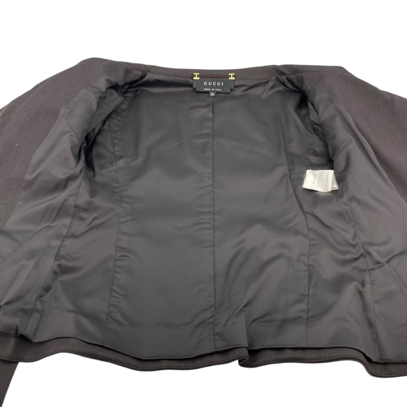 グッチ GUCCI ビッグカラージャケット 118344 ブラック ウール レディース テーラードジャケット