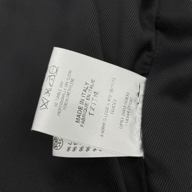 グッチ GUCCI ビッグカラージャケット 118344 ブラック ウール レディース テーラードジャケット