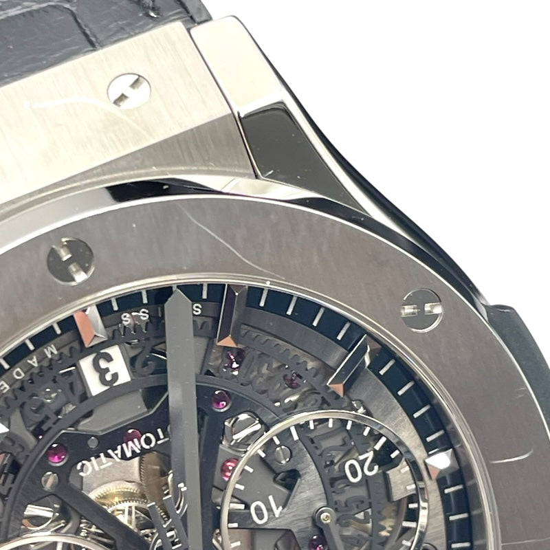 ウブロ HUBLOT クラシックフュージョン アエロ・フュージョン クロノグラフ チタニウム 525.NX.0170.LR スケルトン チタン×ラバーベルト 自動巻き メンズ 腕時計