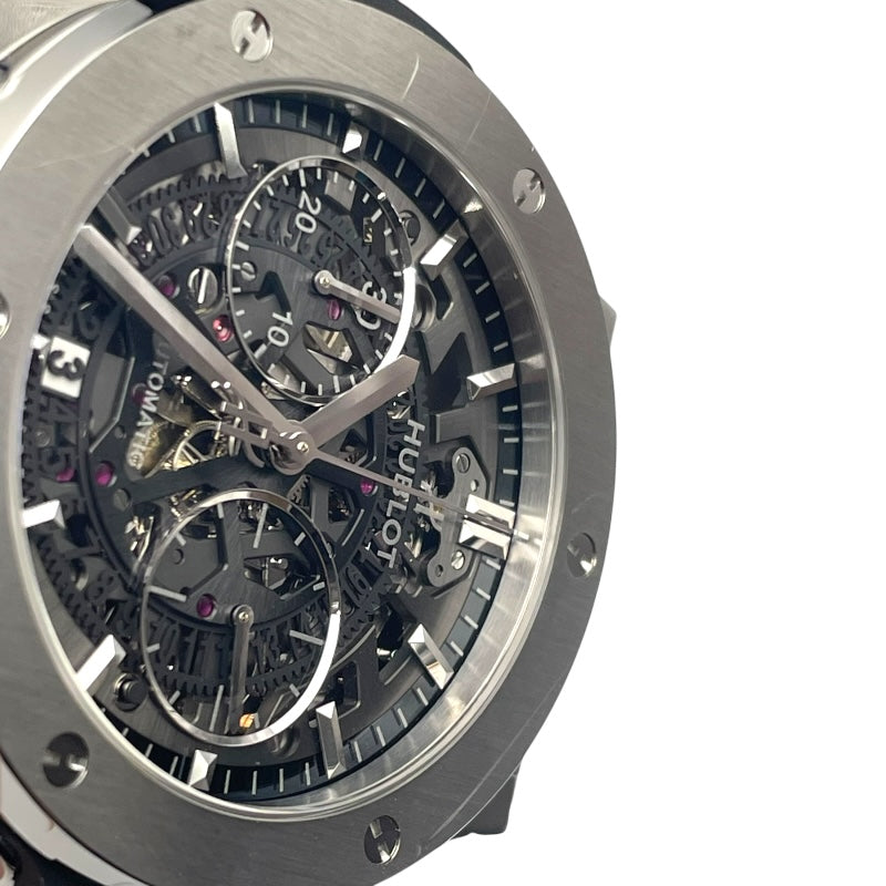 ウブロ HUBLOT クラシックフュージョン アエロ・フュージョン クロノグラフ チタニウム 525.NX.0170.LR スケルトン チタン×ラバーベルト 自動巻き メンズ 腕時計