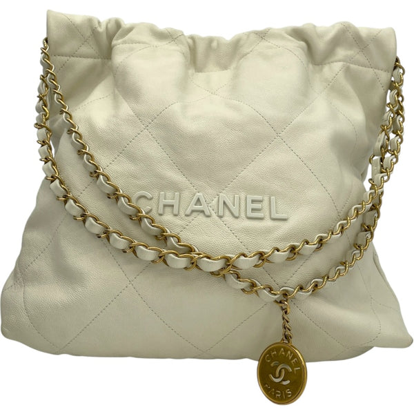 シャネル CHANEL CHANEL22スモール AS3260 ホワイト GD金具 キャビア レディース ショルダーバッグ