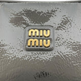 ミュウミュウ miu miu ボーバッグ 5BB117 ブラック GD金具 パテントレザー レディース ハンドバッグ