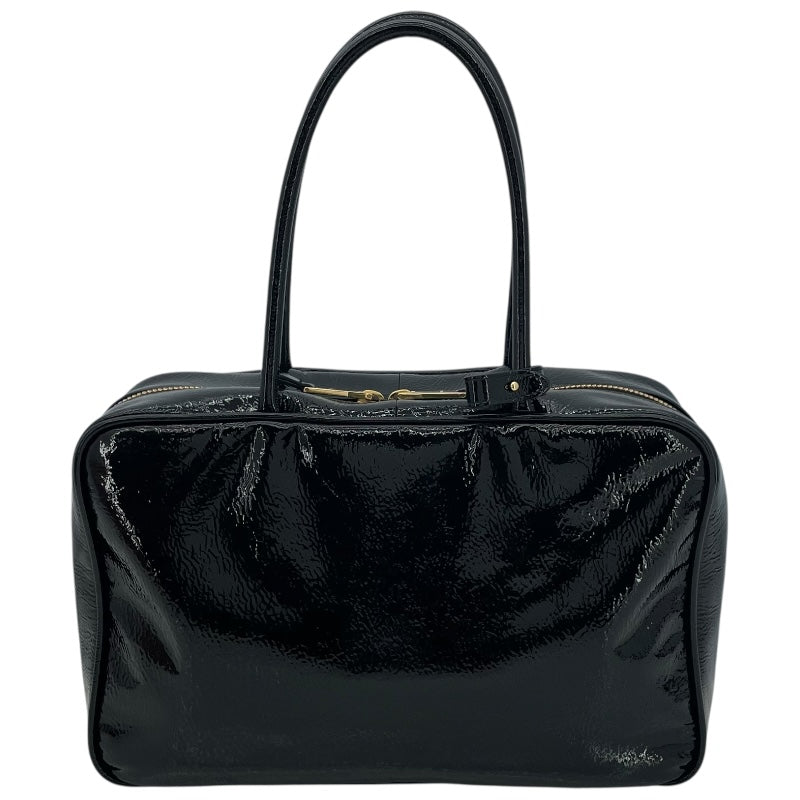 ミュウミュウ miu miu ボーバッグ 5BB117 ブラック GD金具 パテントレザー レディース ハンドバッグ