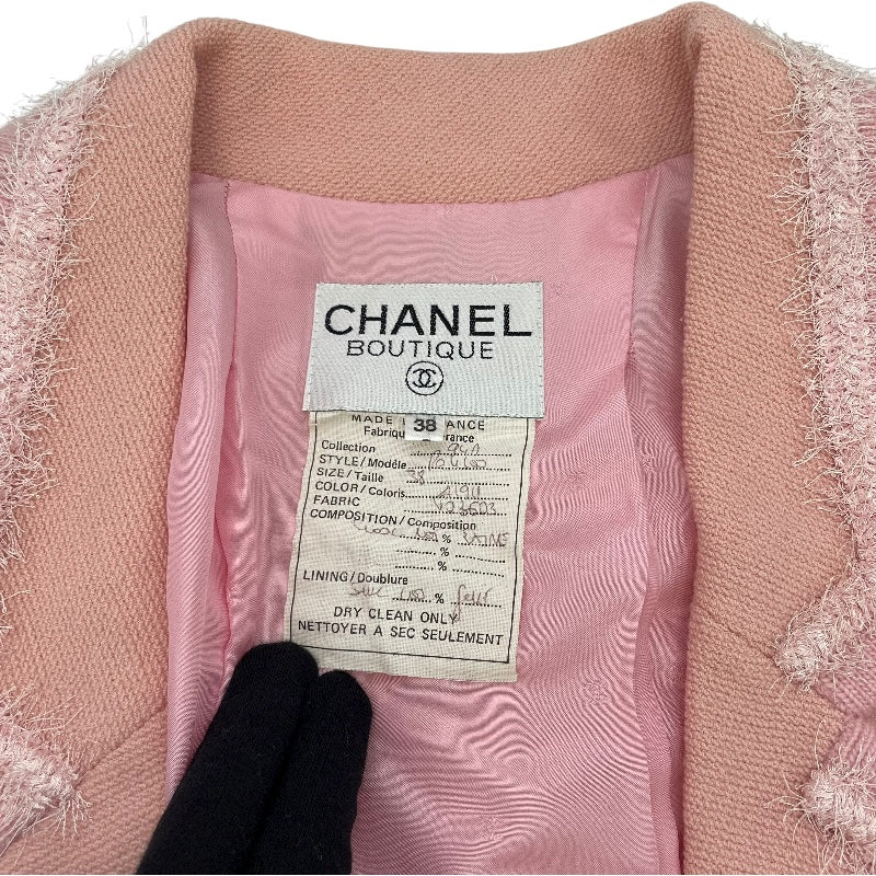 シャネル CHANEL ココマークボタンジャケット&スカート P04100 ピンク ウール レディース セットアップ