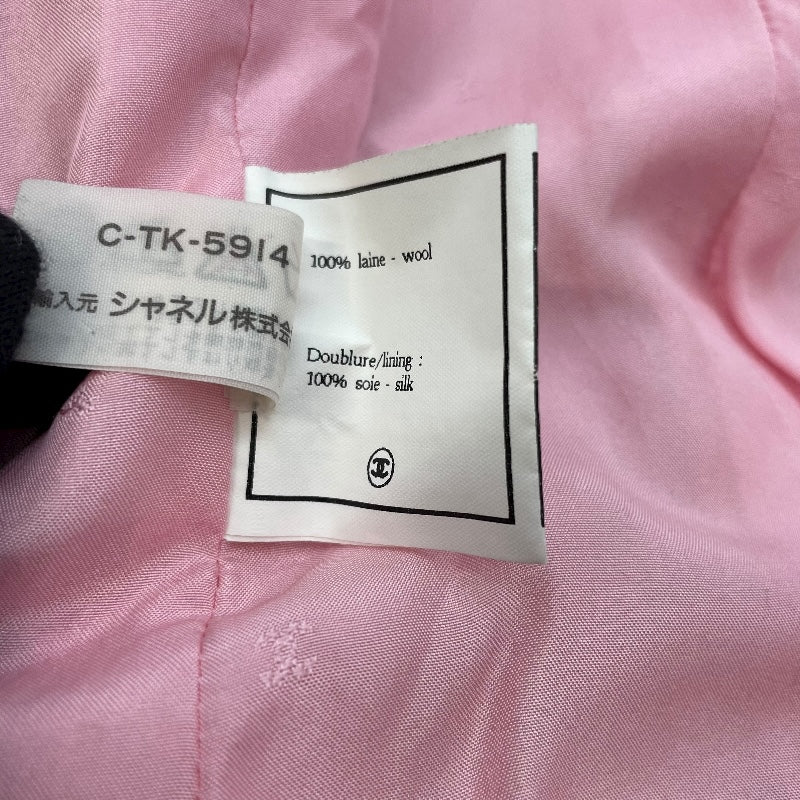 シャネル CHANEL ココマークボタンジャケット&スカート P04100 ピンク ウール レディース セットアップ