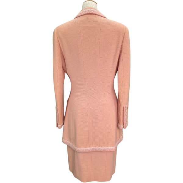 シャネル CHANEL ココマークボタンジャケット&スカート P04100 ピンク ウール レディース セットアップ