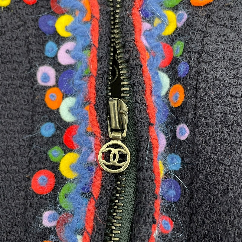 シャネル CHANEL 刺繍装飾ツイードセットアップ P09712V05945 ネイビー ツイード レディース セットアップ