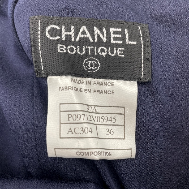 シャネル CHANEL 刺繍装飾ツイードセットアップ P09712V05945 ネイビー ツイード レディース セットアップ