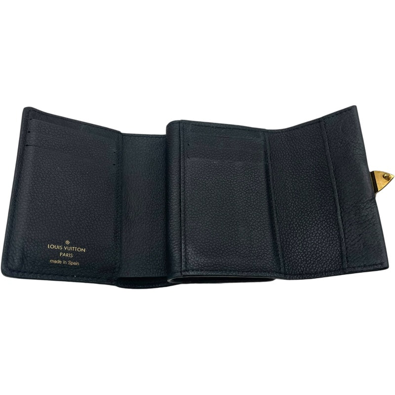 ルイ・ヴィトン LOUIS VUITTON ポルトフォイユ・メティス M80880 ブラック モノグラム・アンプラント レディース 三つ折り財布