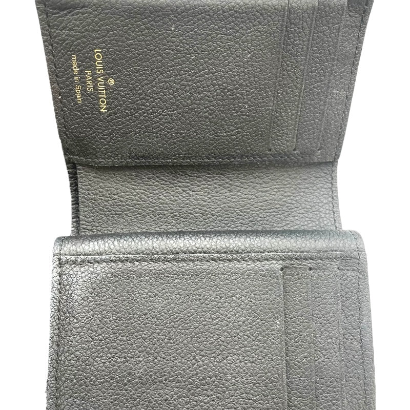 ルイ・ヴィトン LOUIS VUITTON ポルトフォイユ・メティス M80880 ブラック モノグラム・アンプラント レディース 三つ折り財布