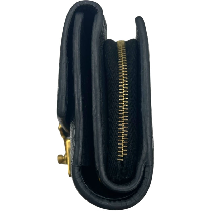 ルイ・ヴィトン LOUIS VUITTON ポルトフォイユ・メティス M80880 ブラック モノグラム・アンプラント レディース 三つ折り財布