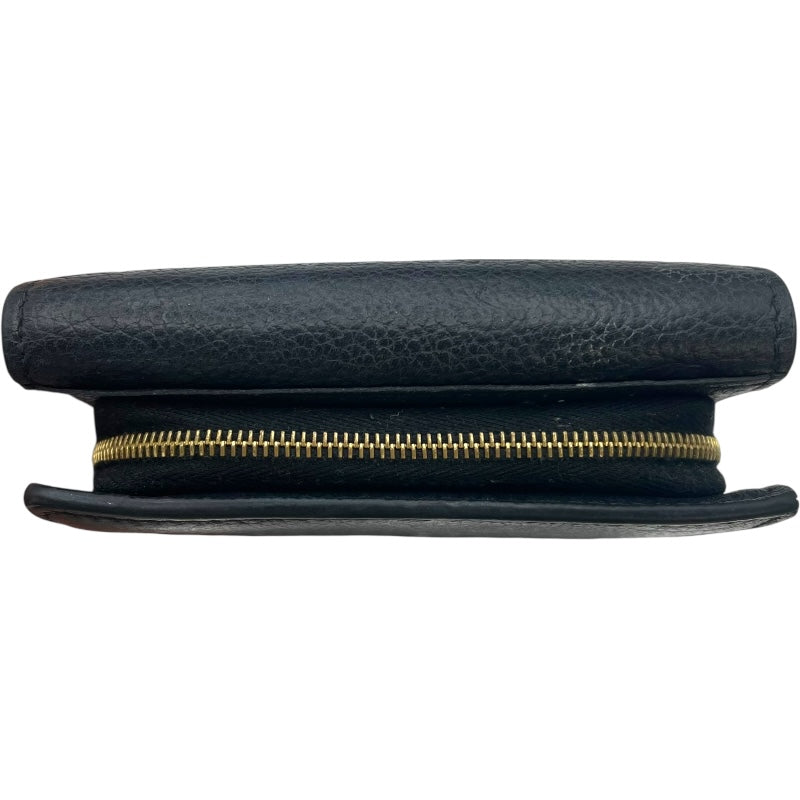 ルイ・ヴィトン LOUIS VUITTON ポルトフォイユ・メティス M80880 ブラック モノグラム・アンプラント レディース 三つ折り財布