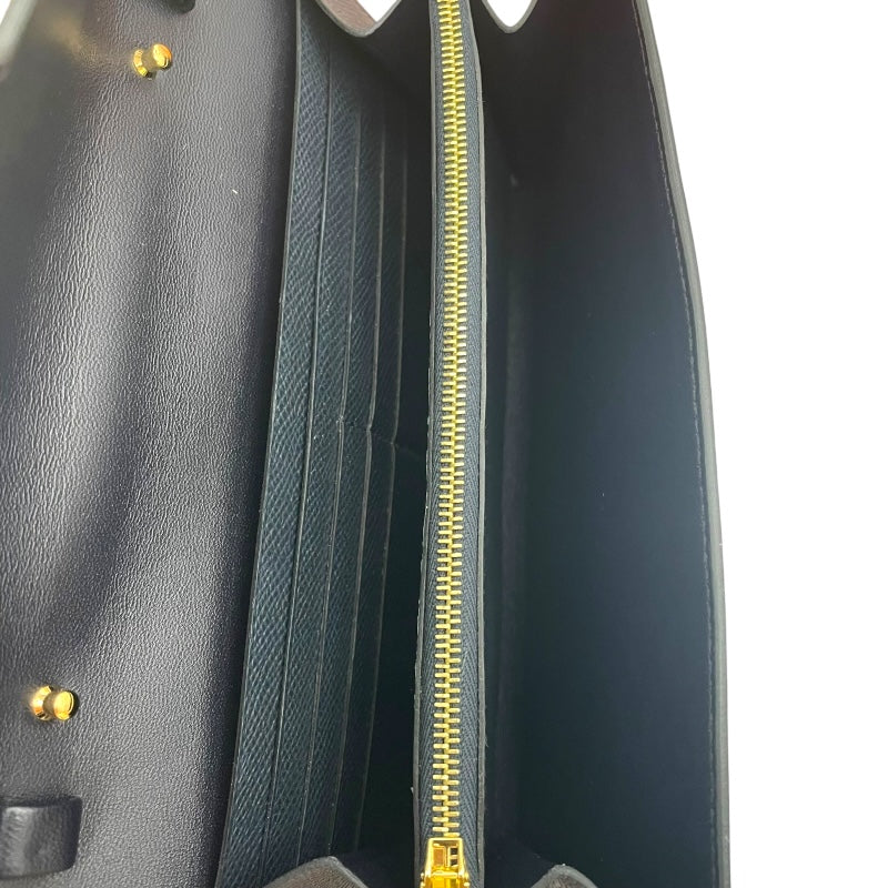 エルメス HERMES コンスタンス トゥーゴ― タッチ W刻印 ブルーインディゴ GD金具 エプソン/アリゲーター レディース 長財布